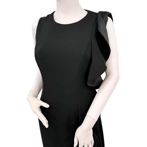 CARMEN MARC VALVO Infusion Black Ruffle Dress Size 2 Prom Elegant Formal Gown - Picture 16 of 16